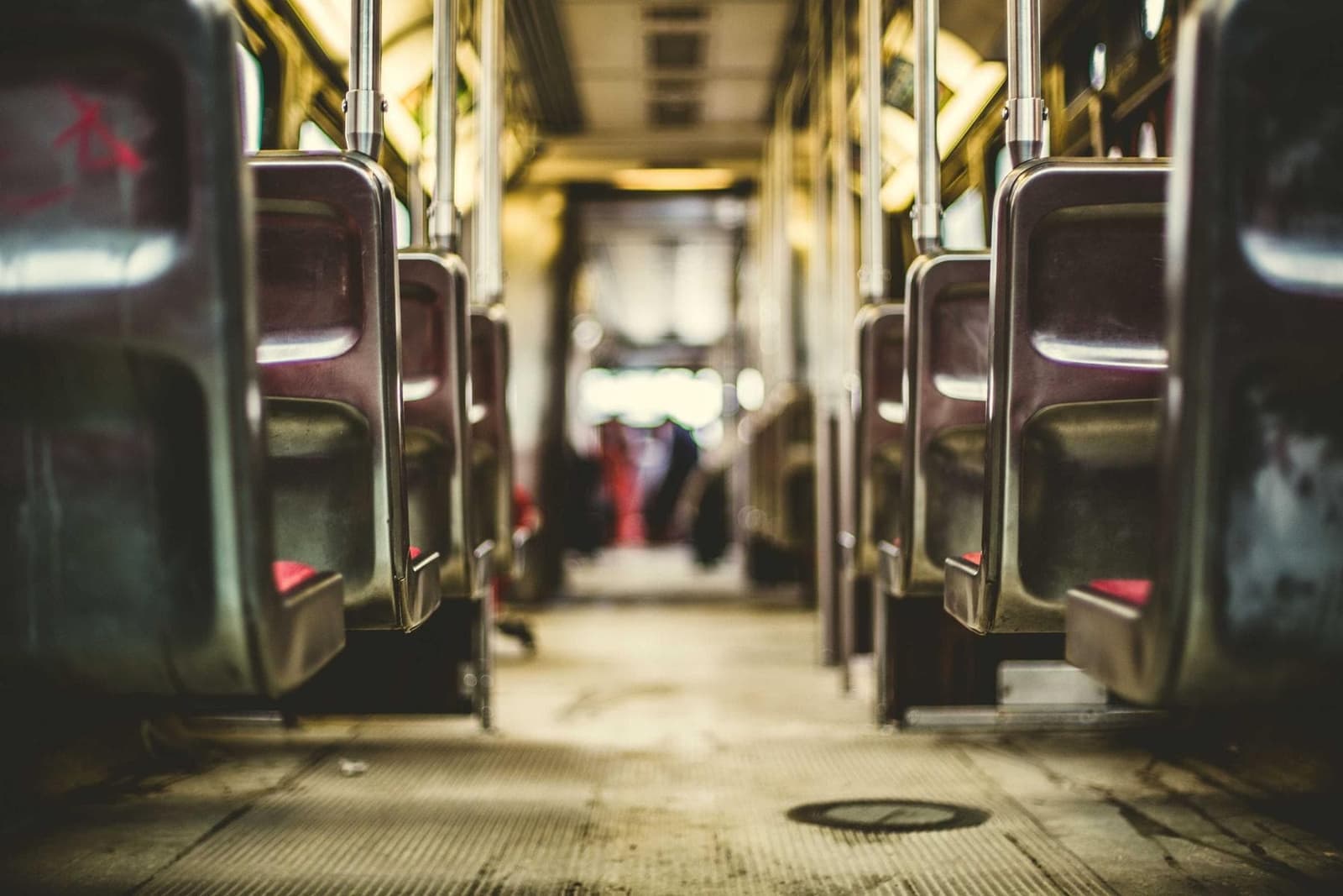 Inside a train carriage.